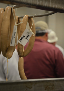 Aggie Processed Meat School participants learn how to make a number of meat products, including beef franks. (Texas A&M AgriLife Extension Service photo by Blair Fannin)