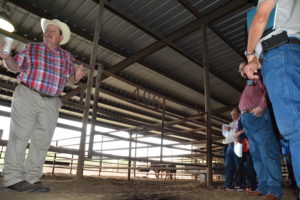 Dr. Joe Paschal, Texas A&M AgriLife Extension Service beef cattle specialist, discussed replacement heifer options at the recent Brazos Valley Beef and Forage Expo. (Texas A&M AgriLife Extension Service photo by Blair Fannin)