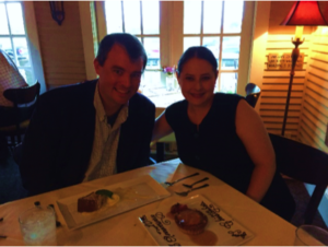 Matt with his wife on their tenth wedding anniversary.