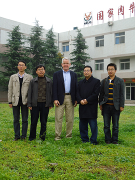 Smith, center, Dr. Zan Linsen and staff at the National Beef Cattle Improvement Center in Yangling, China.