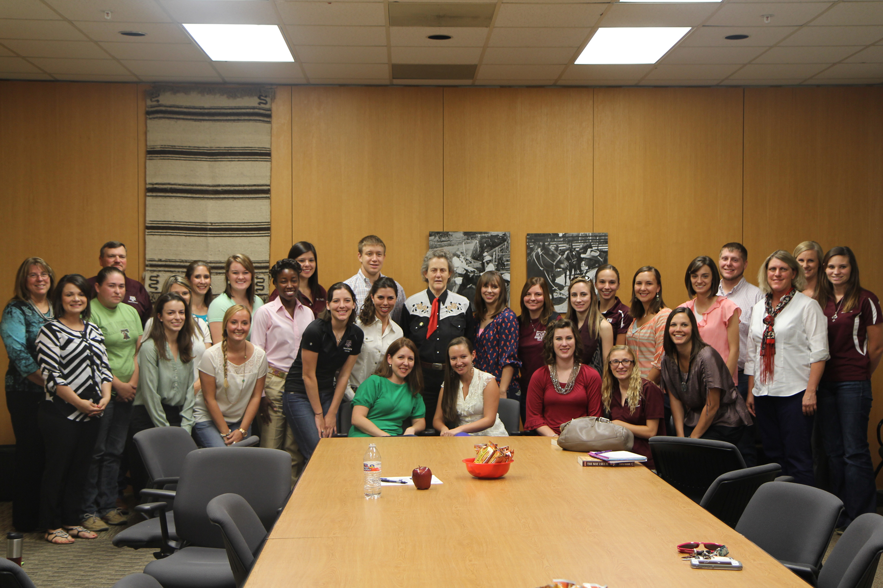 Dr. Temple Grandin with TAMU students