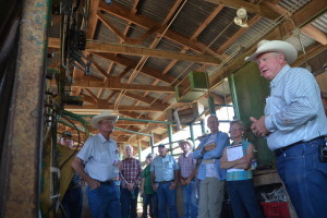 Dr. Ron Gill, Texas A&M AgriLife Extension Service beef cattle specialist and associate department head for animal science at Texas A&M University, discusses chute side manners during the Rebuilding the Beef Herd program at Camp Cooley Ranch in Franklin. (Texas A&M AgriLife Extension photo by Blair Fannin)