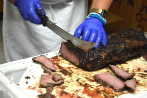 Beef tenderloin was served at the recent barbecue town hall meeting at Texas A&M University in College Station. (Texas A&M AgriLife Extension Service photo by Blair Fannin)