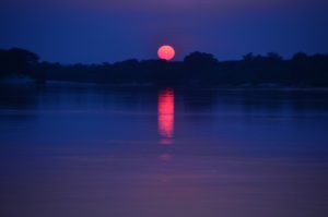 This photo was taken during sunset along the Zambezi River. 