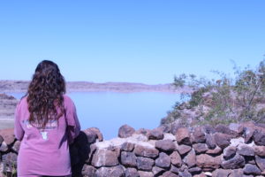 Alicia stopped to take in the scenery on our way to Sossusvlei, sporting her Texas attire, representing her home state and heritage.