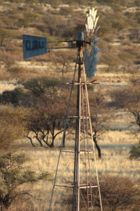A windmill in Farm Habis provides much needed water. Drought has left some of these windmills out of water and farms abandoned.