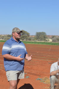  Jimmy O’Kennedy owns and manages Patria Farms in Stampriet, Namibia on July 15, 2017. This farm supplies various fruits, vegetables, and meat for the surrounding communities.