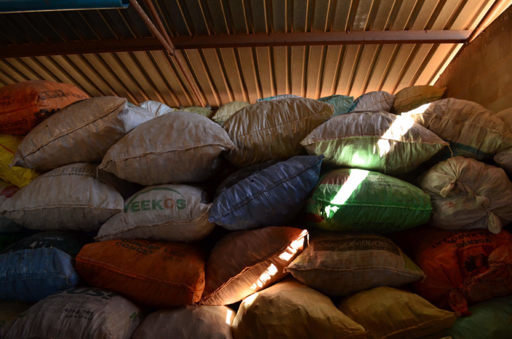 Fertilizers and grains are stored in cool sheds to keep product fresh. These products are crucial to farm operations.