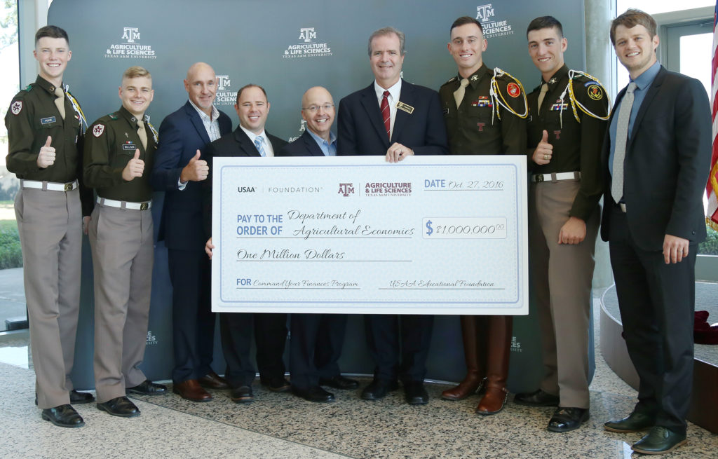 USAA Educational Foundation presents a $1 million check to the Command Your Finances program