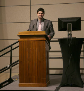 young man at microphone