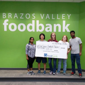 students in front of the Brazos Valley foodbank